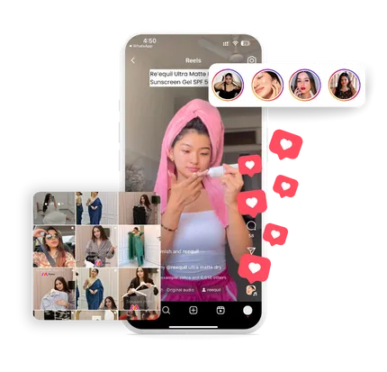Creator Reels, Stories and Posts on Instagram, browsed on the InfluencersBazaar app