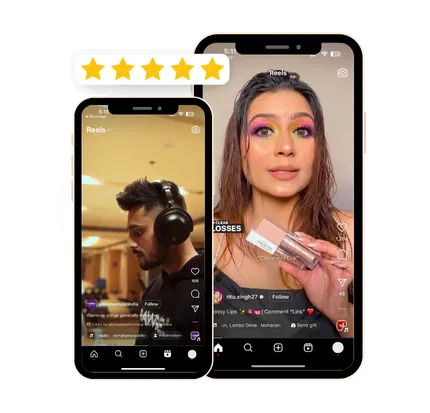 Five-star product reviews on creator Reels